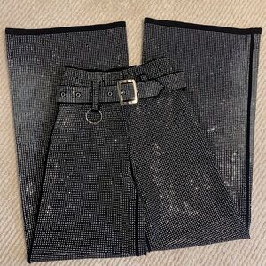 I.AM.GIA Black Sequin Wide-Leg Pants